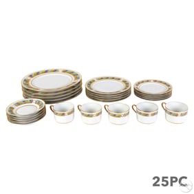 Puiforcat Rainbow Hand Painted Porcelain 25pc SET