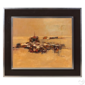 Nicola Simbari 1927-2012 Gypsy Encampment Painting