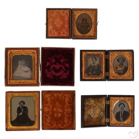 Antique Tin Type Photographs and Ledgers 9pc LOT
