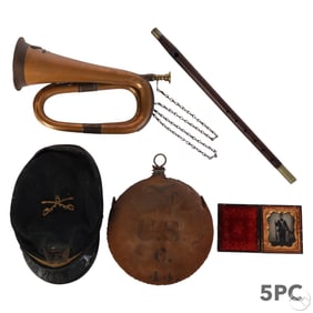 Civil War Era Tintype Field Gear & Instruments LOT