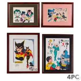 Sheldon Moldoff 1920-2012 Batman Cartoons 4pc LOT