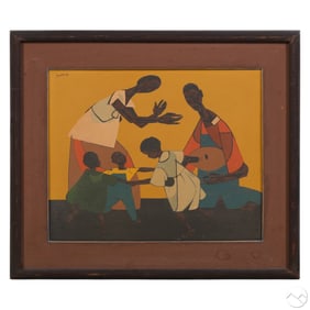 Robert Gwathmey 1903-1988 Family Scene Silkscreen