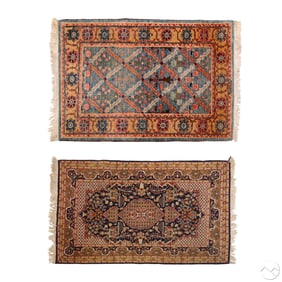 Indo Persian Style Hand Woven Area Carpet Rugs 2pc