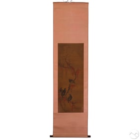 Chinese Painted Birds on Flowers Lee Dick Scroll