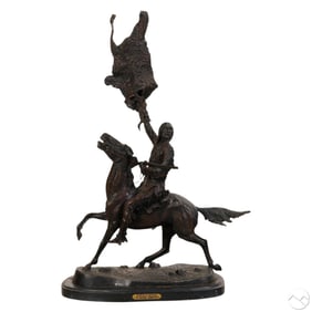 Buffalo Signal Bronze After F. Remington 1861-1909