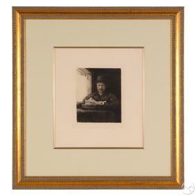 Amand Durand Etching of Rembrandt "Self Portrait"