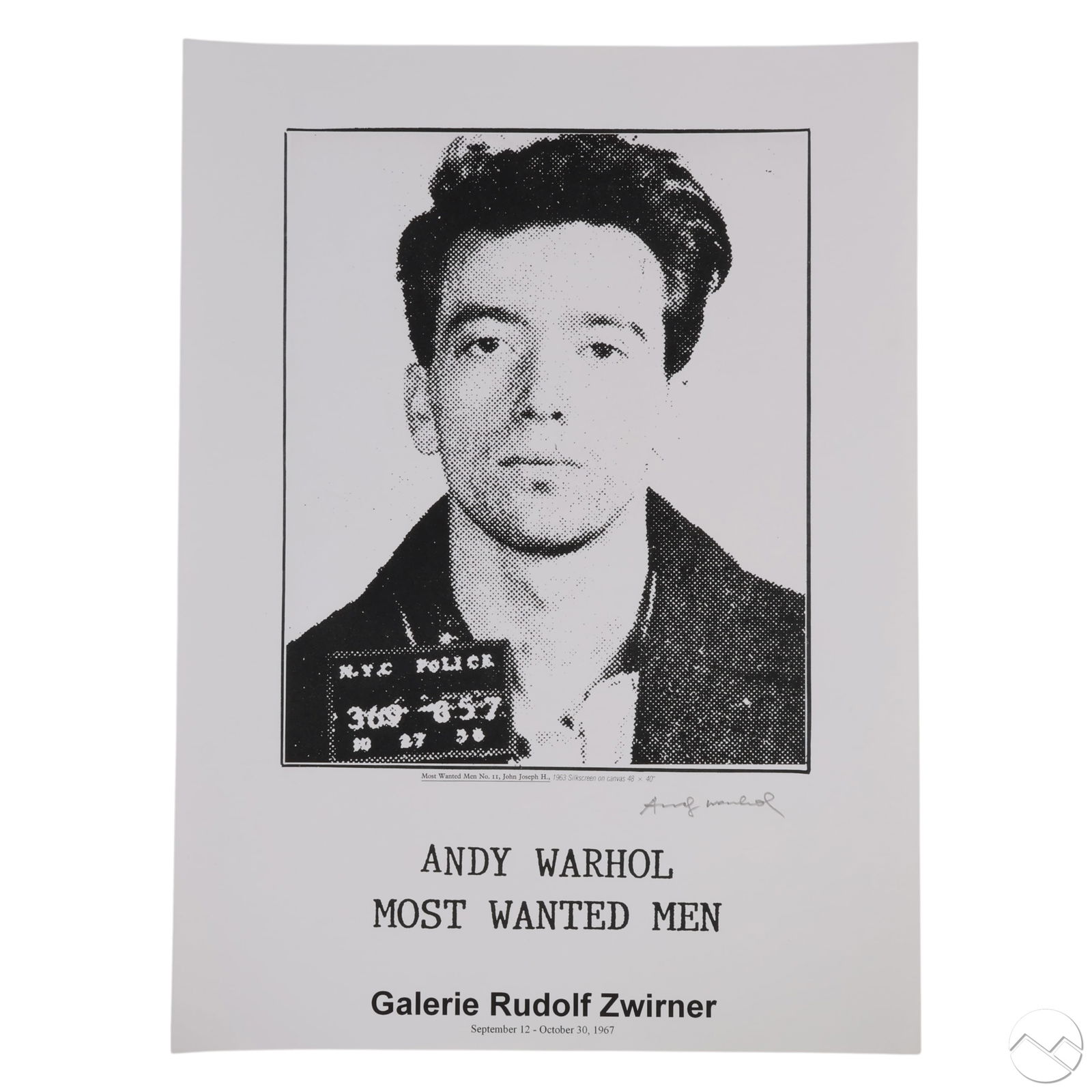 Andy Warhol Most Wanted Men Silkscreen #11 SIGNED (1 of 4)