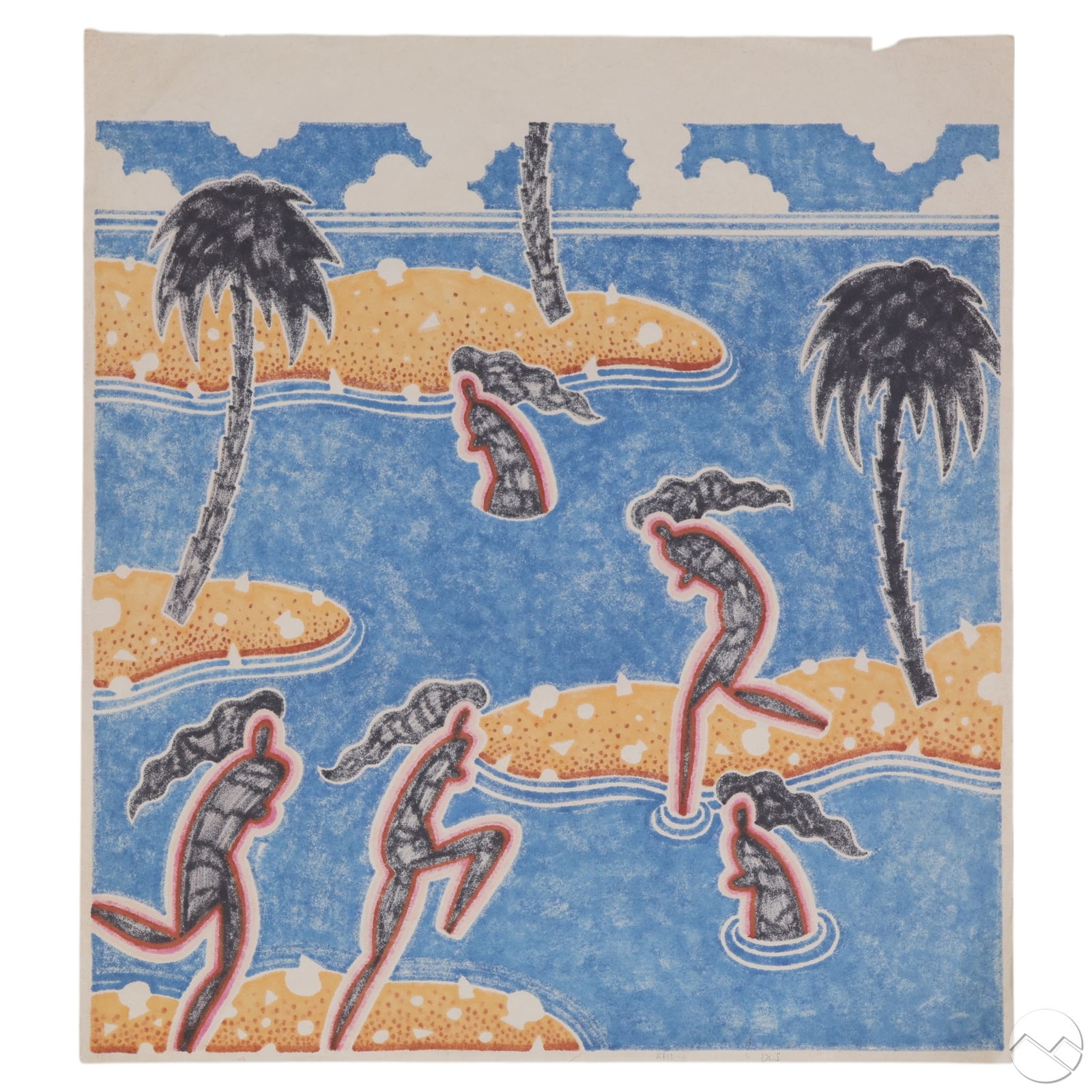 Bill Leech b.1951 "Physical Fitness" Grid Painting (1 of 6)