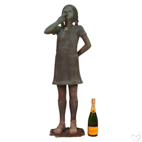 Howard Jayson b.1968 Bronze Girl Garden Sculpture