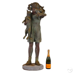 Howard Jayson b.1968 Bronze Girl Garden Sculpture