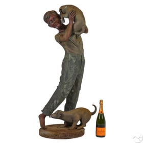 Howard Jayson b.1968 Puppy Love Bronze Sculpture