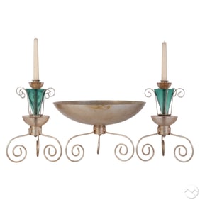 Van Teal Centerpiece Bowl & Candlesticks 3pc SET