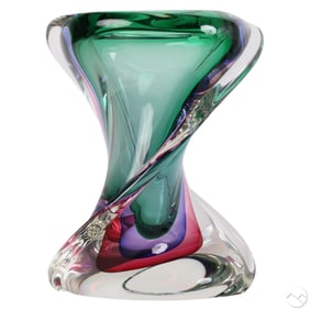 Luigi Onesto b.1935 Murano Sommerso Art Glass Vase