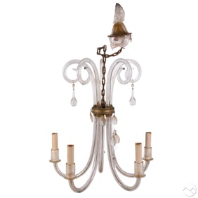 Italian Murano Glass Hollywood Regency Chandelier