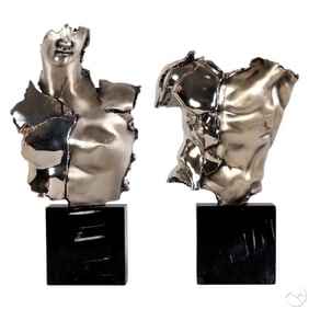 Zanfeld Silver Plate Male & Female Toro Sculpture