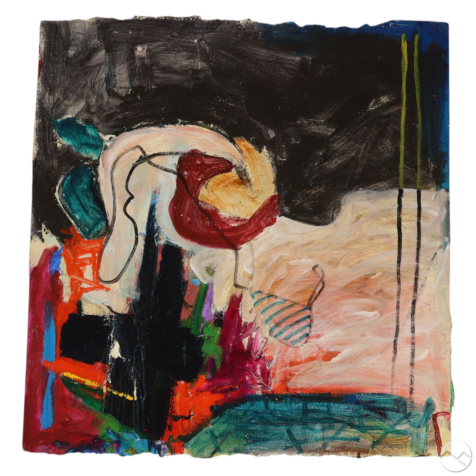 Allison Stewart b.1941 Abstract "Study I" Painting (1 of 6)