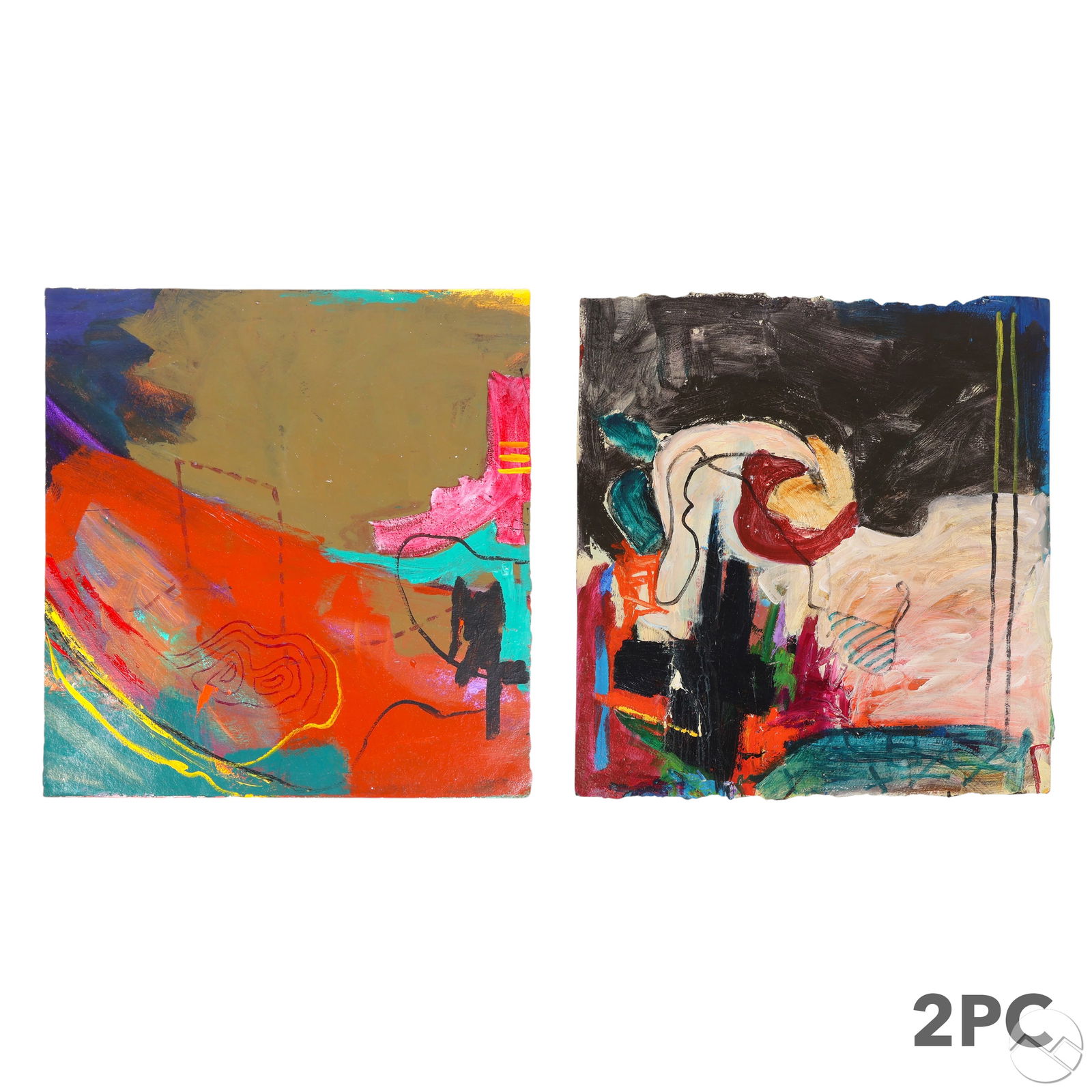 Allison Stewart b1941 Zen Garden Abstract Painting (1 of 6)