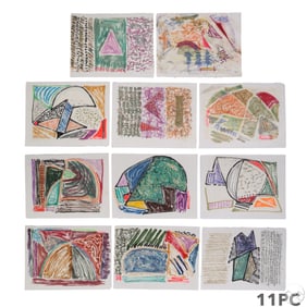 Allison Stewart b.1941 Abstract Paintings 11pc LOT