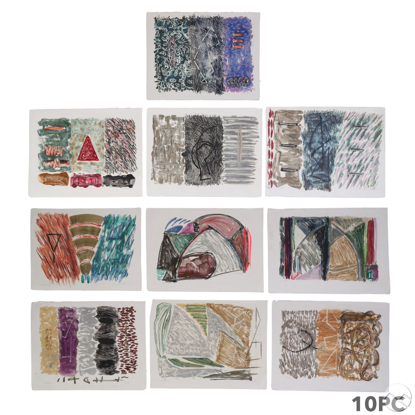 Allison Stewart b.1941 Abstract Paintings 10pc LOT (1 of 9)