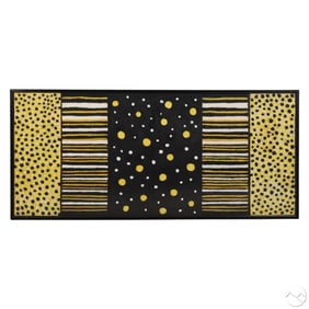 Gallery Size Abstract Yellow Black White Painting