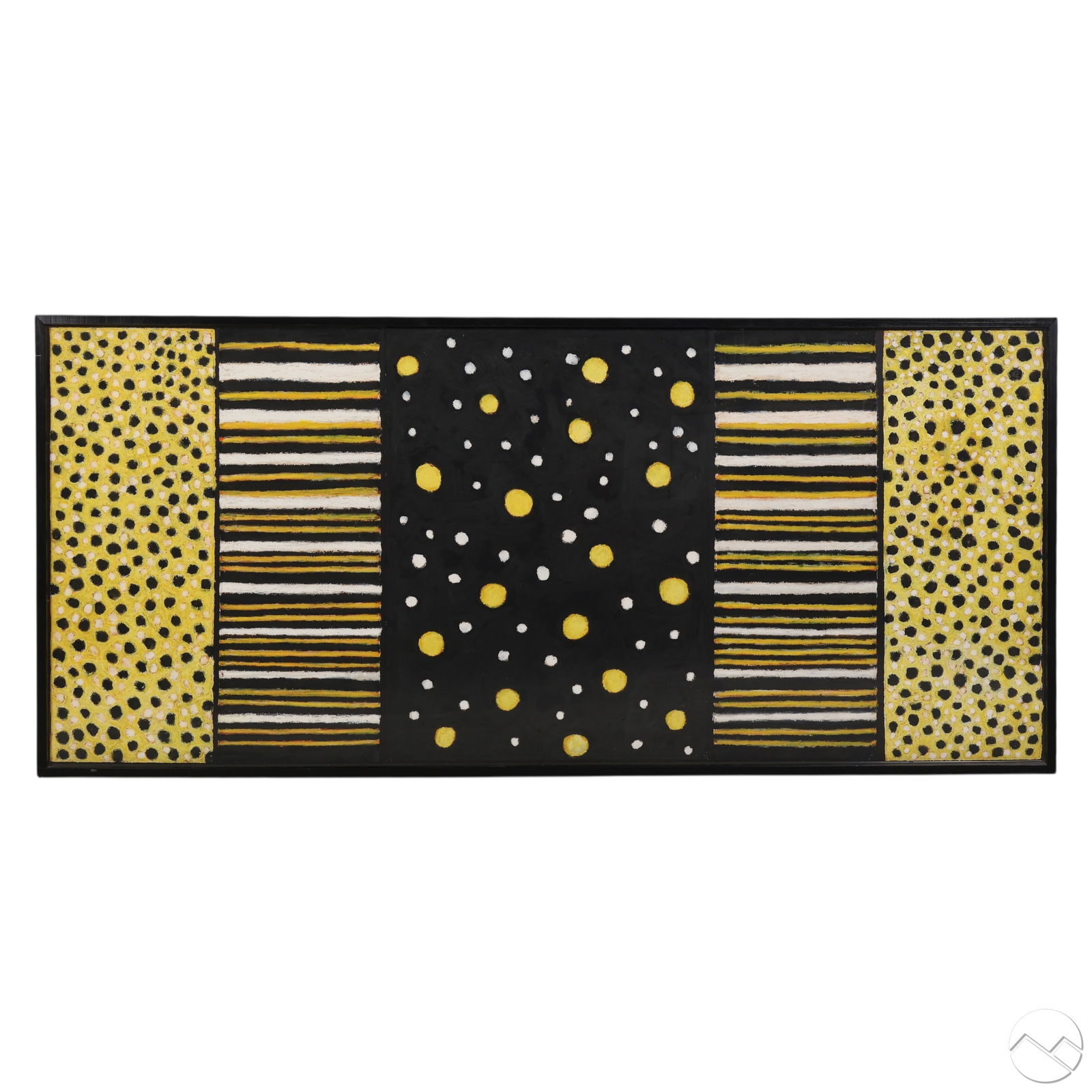 Gallery Size Abstract Yellow Black White Painting (1 of 6)