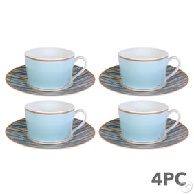 Christofle Vagues Flat Coffee Cup and Saucers SET