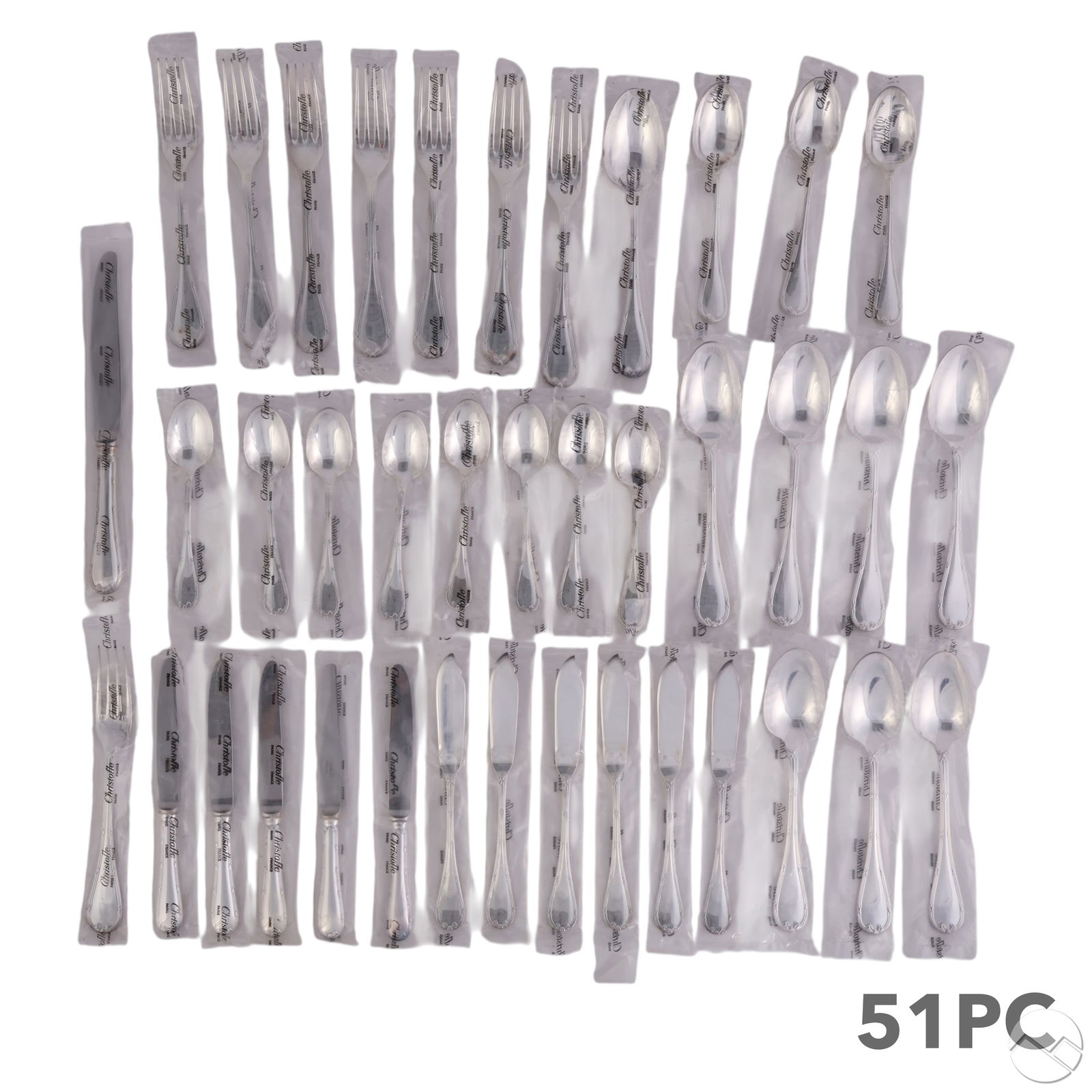 Christofle Silverplate Rubans Flatware 51pc SET (1 of 13)