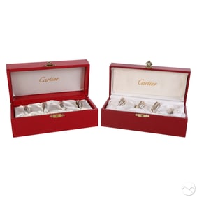 Cartier Trinity Sterling Silver Napkin Rings 8 SET