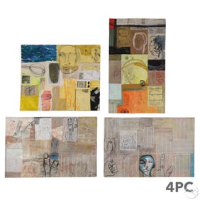 Deborah Putnoi 20C Collage Assemblage Painting LOT