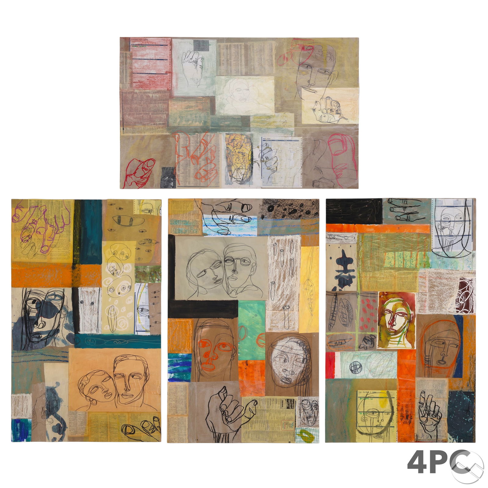 Deborah Putnoi 20C Collage Assemblage Painting LOT (1 of 10)