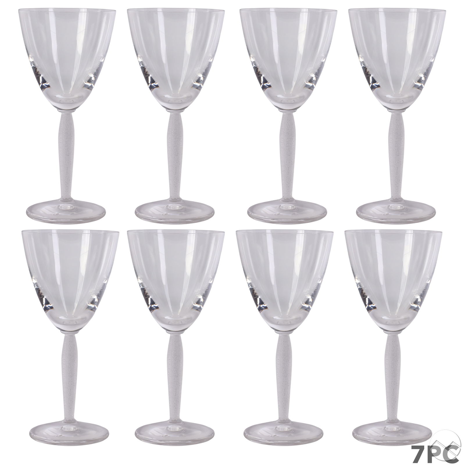 Lalique Fine Crystal Louvre Water Goblets 8pc SET (1 of 6)