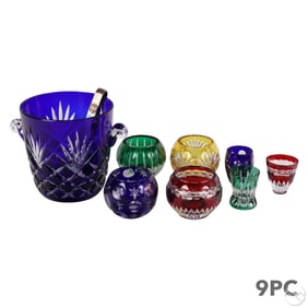 Faberge Cut to Clear Crystal Barware & Votives LOT