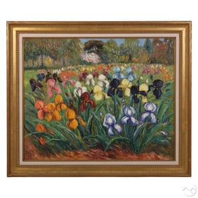 Isabelle Ganay b.1960 French Flower Field Painting