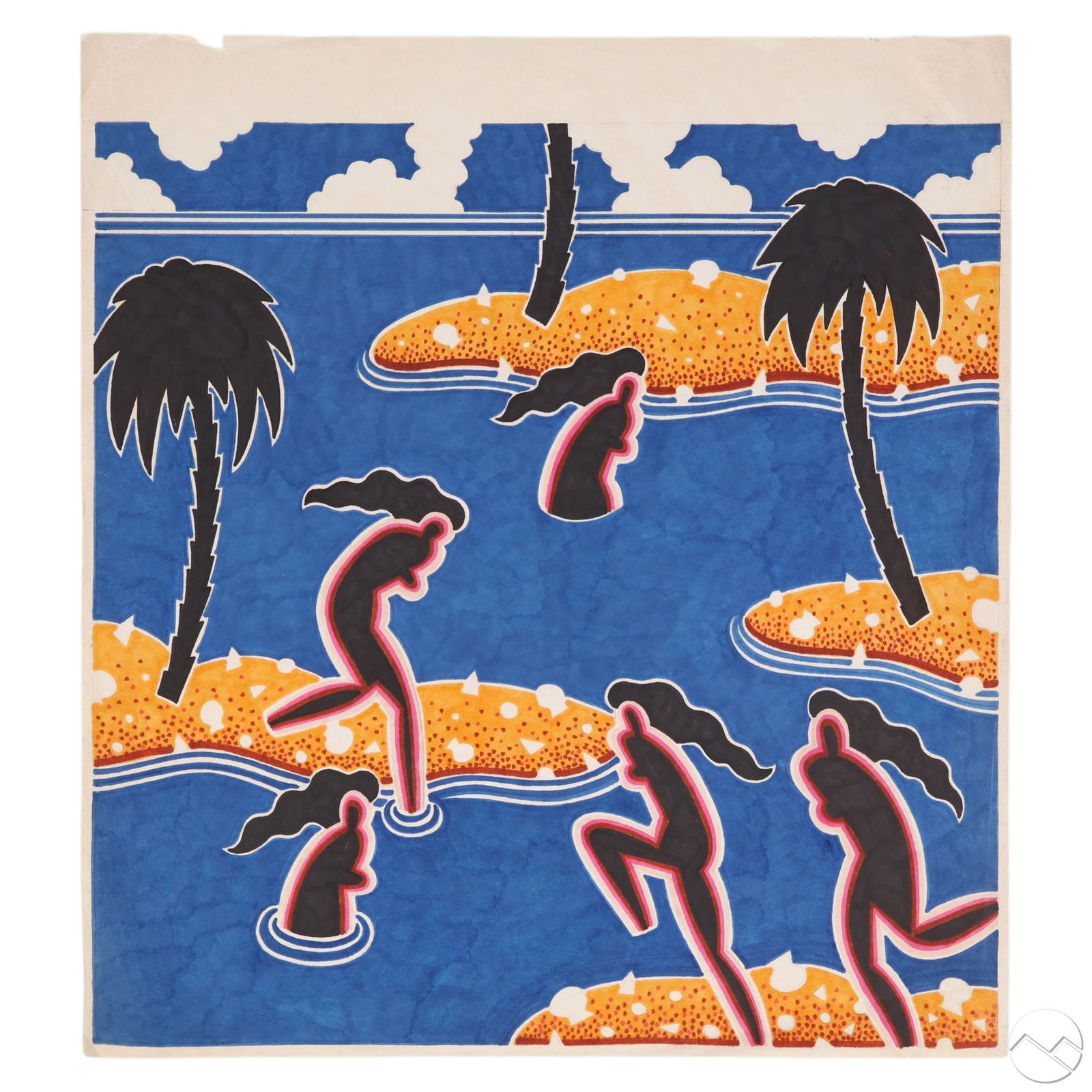 Robert P Gordy 1933-1986 Pattern Landscape Drawing (1 of 6)