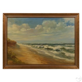 Wendell Rogers 1890-1973 Beach Scene Oil Painting