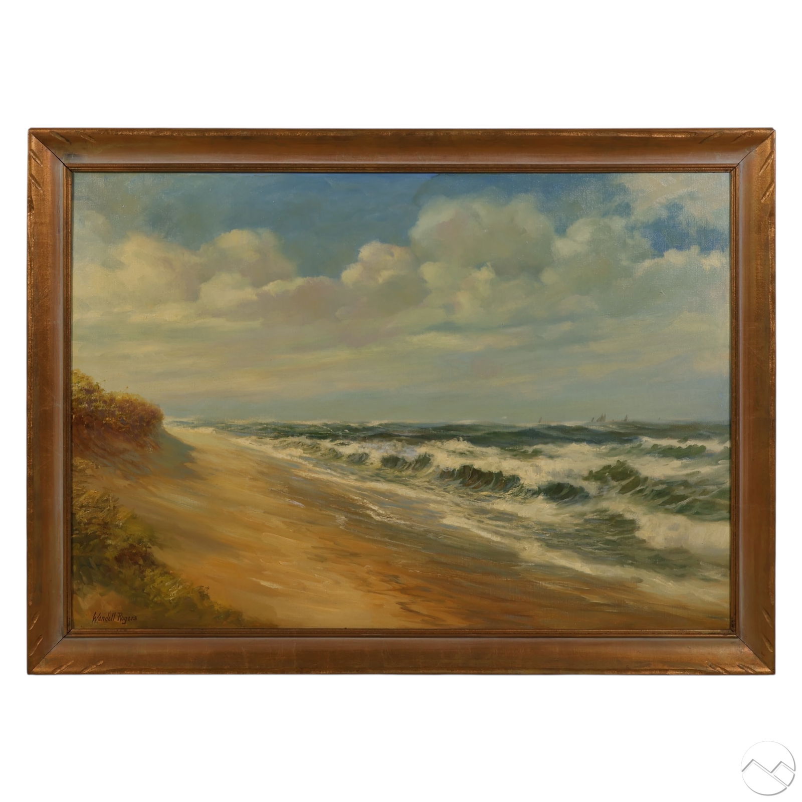 Wendell Rogers 1890-1973 Beach Scene Oil Painting (1 of 6)