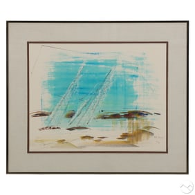 Alfred Birdsey 1912-1996 Boats Watercolor Painting