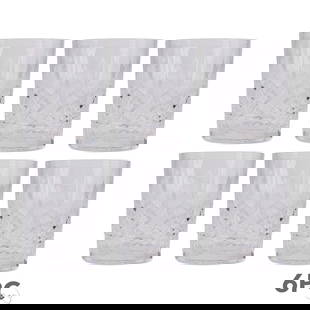 Waterford Lismore Double Old Fashion Tumblers SET: Waterford set of six cut crystal double old fashioned whiskey tumblers in the Lismore pattern with diamond and fan design and star-cut bases. Heavy, well-balanced glasses ideal for whiskey or cocktail