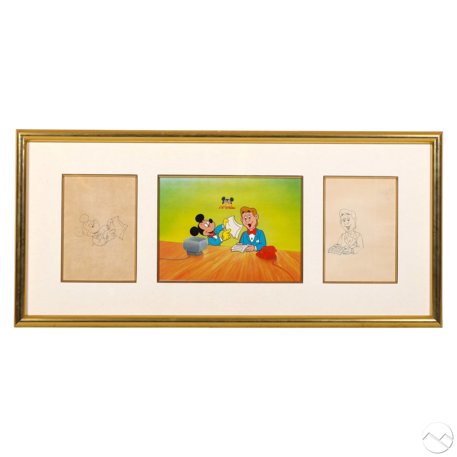 Mickey Mouse & Announcers Painted Cell and Drawing (1 of 8)
