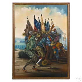 Petit-Homme Gymson 20C Haitian Parade Painting