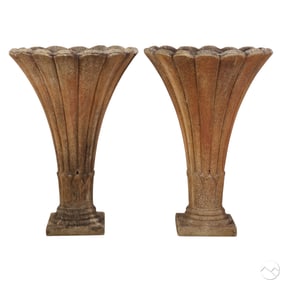 Pair Mid Century Modern Spun Fiberglass Planters