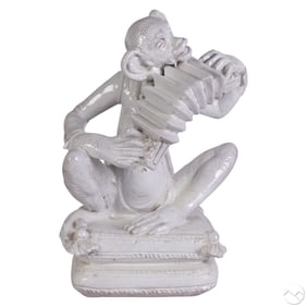 Italian Hollywood Regency Terracotta Monkey Statue