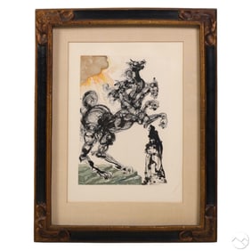 Salvador Dali 1904-1989 Cerberus Woodcut SIGNED