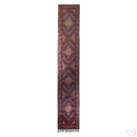 Persian Wool Geometric Pattern Runner Rug 159 x 30