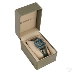 Judith Ripka Monaco Ladies Green Stone Wristwatch