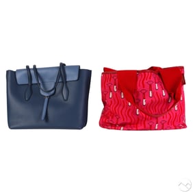 Valentino Canvas Tote & Tods Leather Purse 2pc LOT