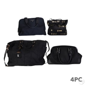 Prada Tess Chevron & Tessuto Nylon Handbag 4pc LOT