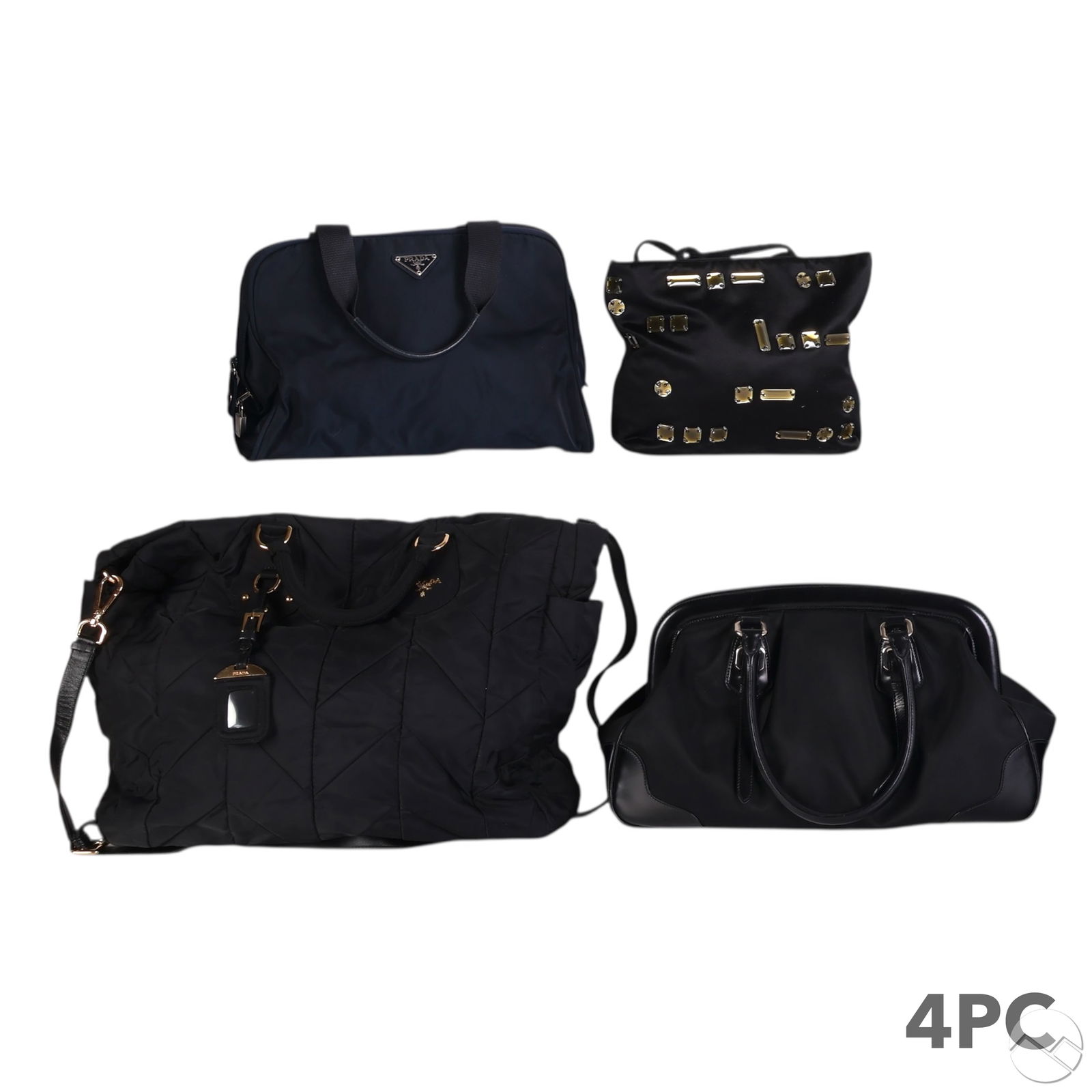 Prada Tess Chevron & Tessuto Nylon Handbag 4pc LOT (1 of 12)