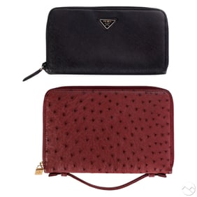 Prada & Loro Piana Luxury Designer Wallets 2pc LOT