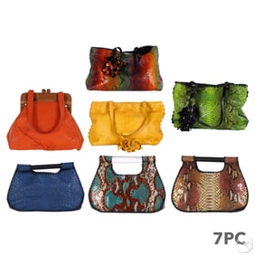 Anthony Luciano Designer Leather Handbags 7pc LOT
